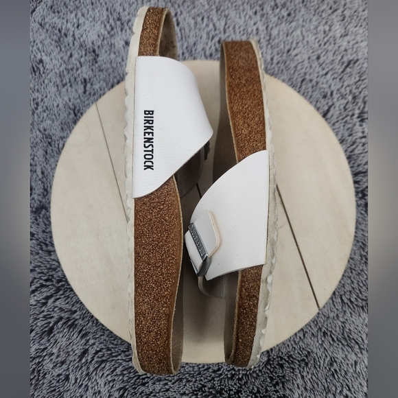 Birkenstock Women's Madrid Sandal Size 10 Slide White Strap Buckle Birko-Flor - Picture 6 of 9